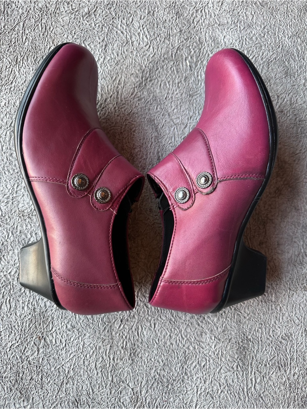 I Love Comfort Elegant burgundy Leather Heeled Ankle Boots